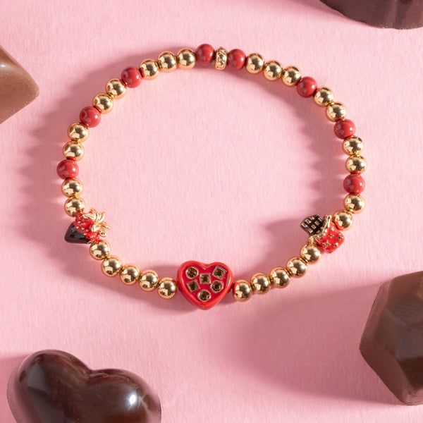 Alex And Ani ”Chocolate Is My Love Language” Stretch Bracelet