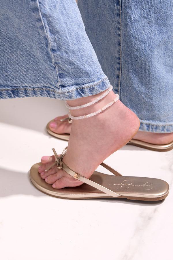 Alex And Ani Clear Quartz Semi-Precious Beaded Anklet