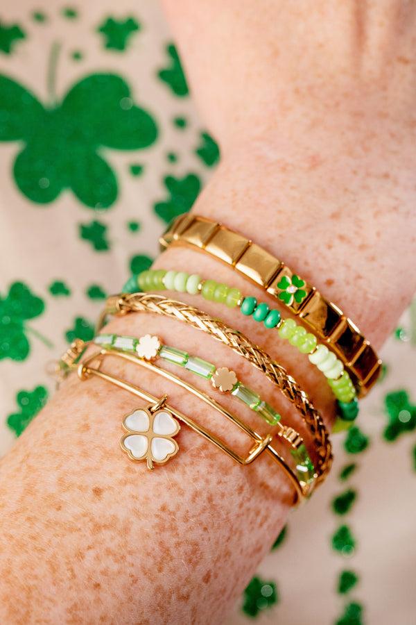 Alex And Ani Lucky Four-Leaf Clover Set Of 3 Bangles