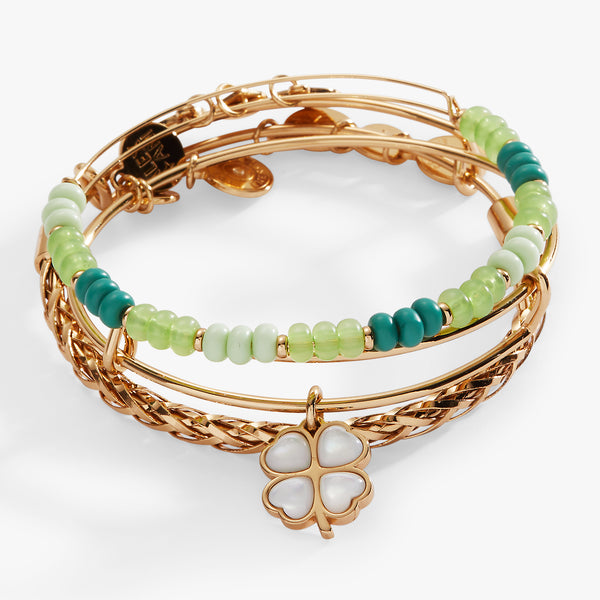 alex and ani Lucky Four-Leaf Clover Set of 3 Bangles