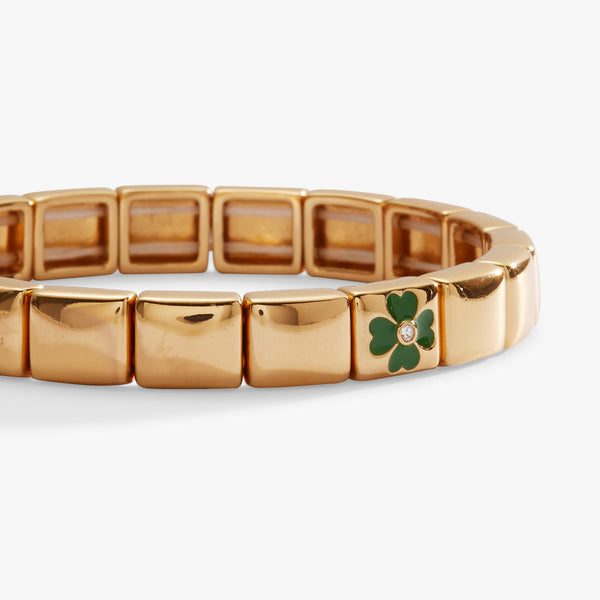 Alex And Ani Lucky Four-Leaf Clover Stretch Bracelet