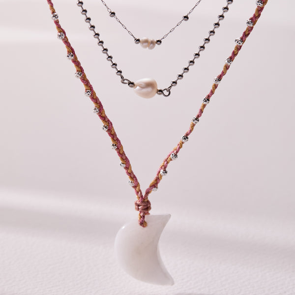 Alex And Ani Moon Healing Stone Woven Slider Necklace