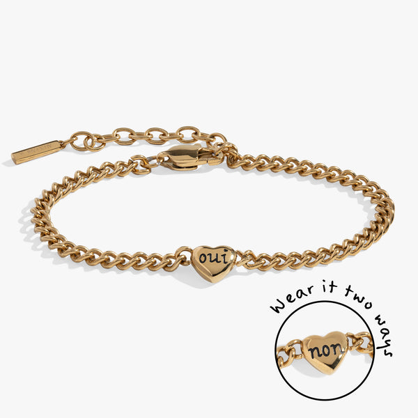 alex and ani Oui & Non Reversible Heart Inline Bracelet