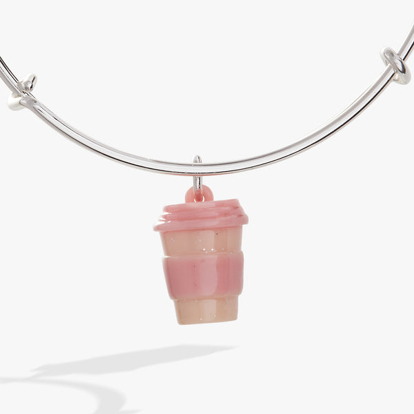 alex and ani Pink Coffee To-Go Cup Resin Charm Bangle