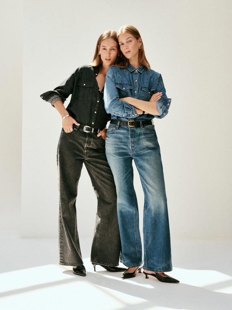 Alex Mill Alek Relaxed Wide Leg Jean Seattle Black Wash