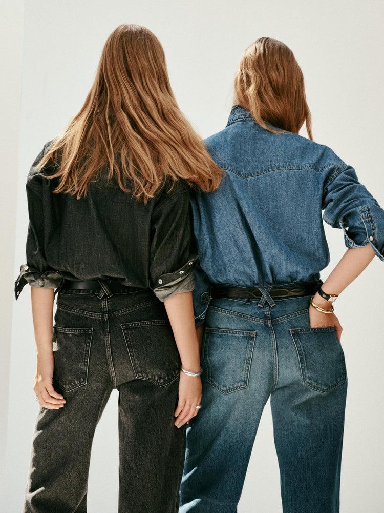 Alex Mill Alek Relaxed Wide Leg Jean Seattle Black Wash