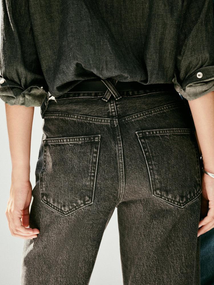 Alex Mill Alek Relaxed Wide Leg Jean Seattle Black Wash