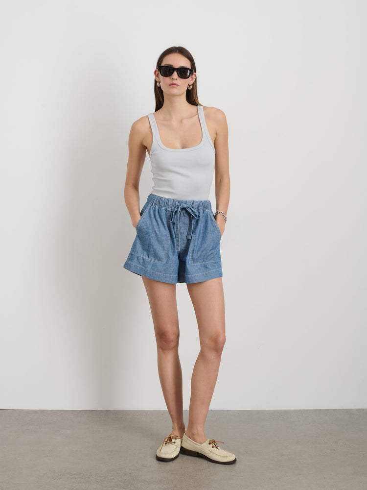 Alex Mill 365 Ribbed Tank Glass Blue