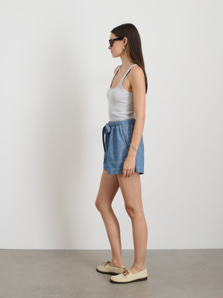 Alex Mill 365 Ribbed Tank Glass Blue