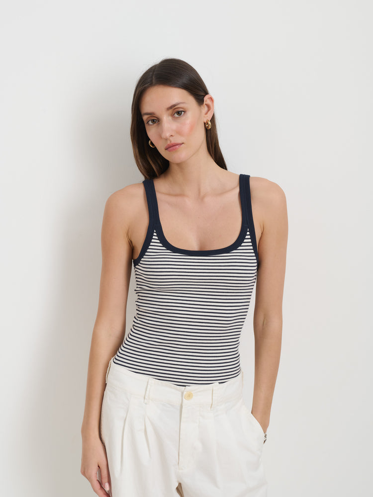 Alex Mill 365 Ribbed Tank Navy/White