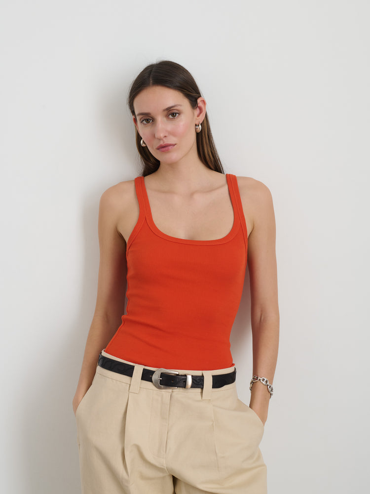 Alex Mill 365 Ribbed Tank Tangerine