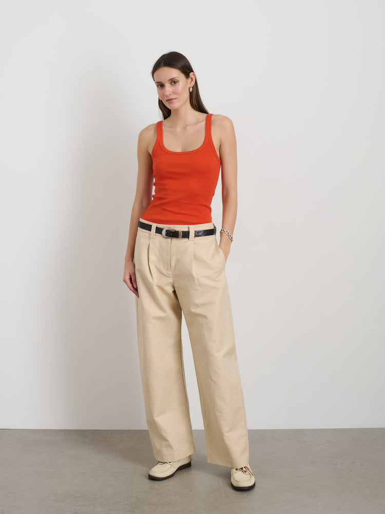 Alex Mill 365 Ribbed Tank Tangerine