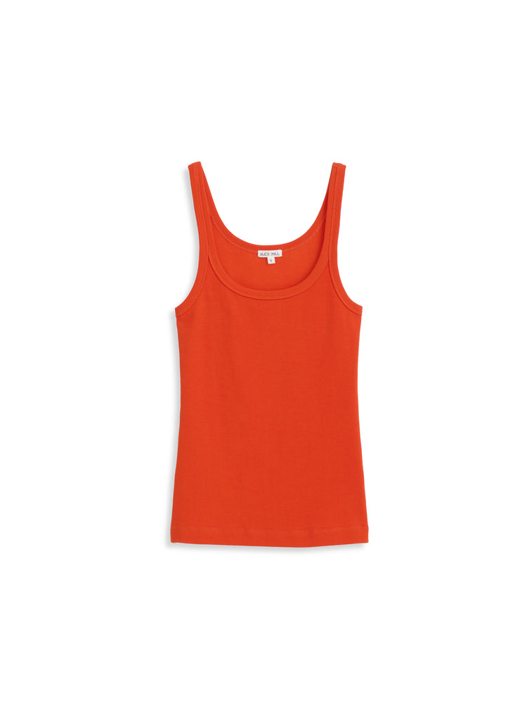 alex mill 365 Ribbed Tank Tangerine