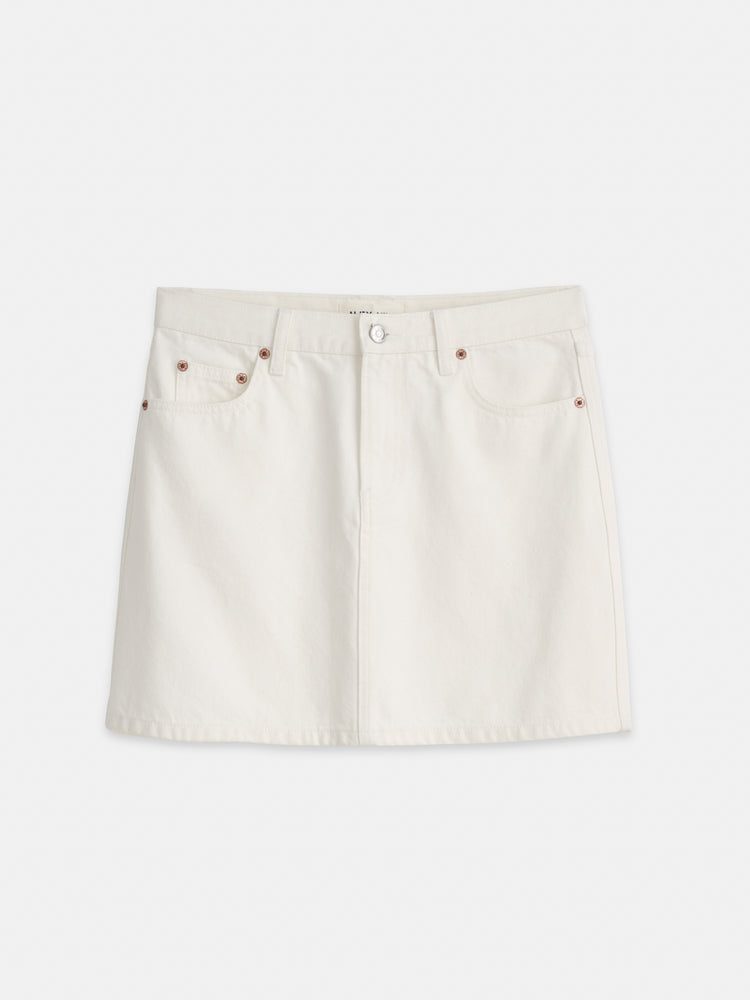 alex mill Andie Mini Skirt in White Denim White