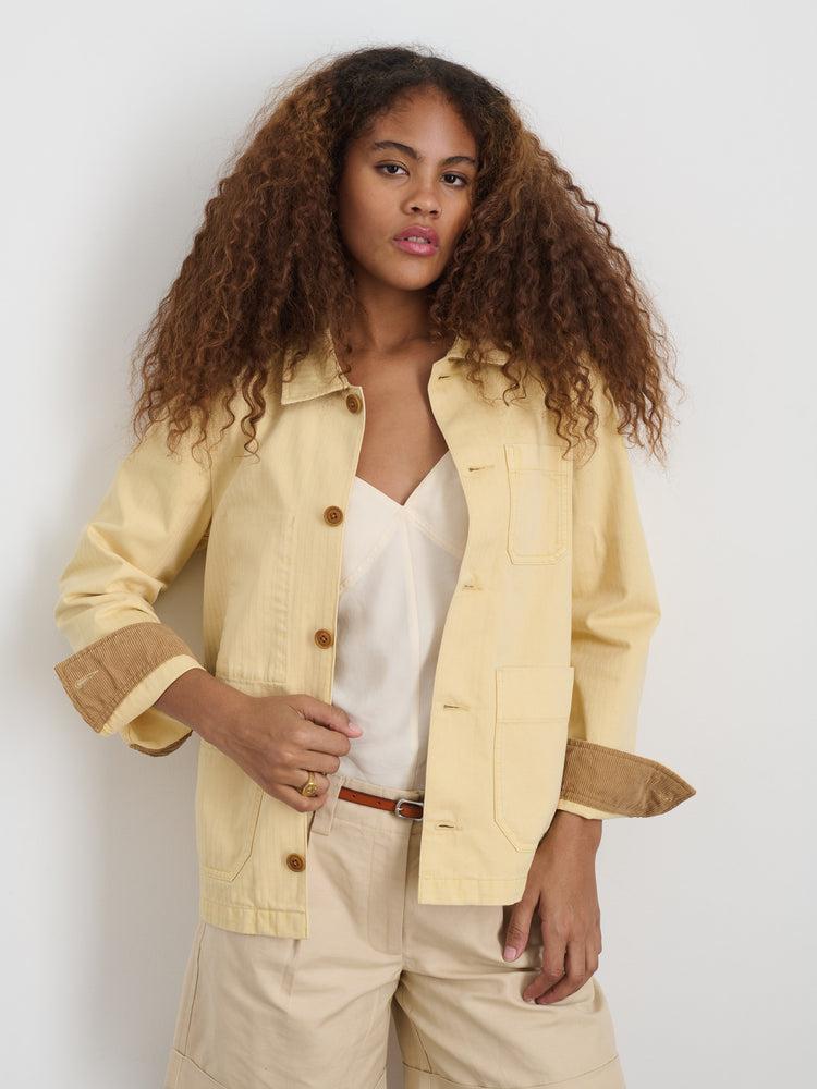 Alex Mill Britt Work Jacket In Herringbone Butter