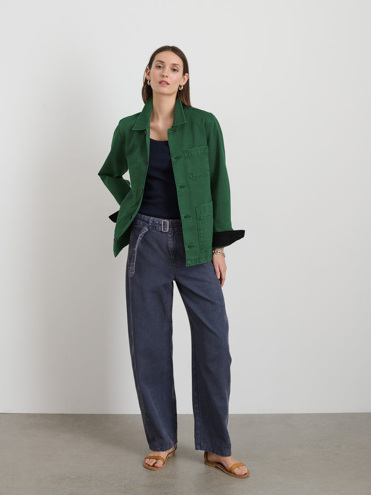 Alex Mill Britt Work Jacket In Herringbone Emerald