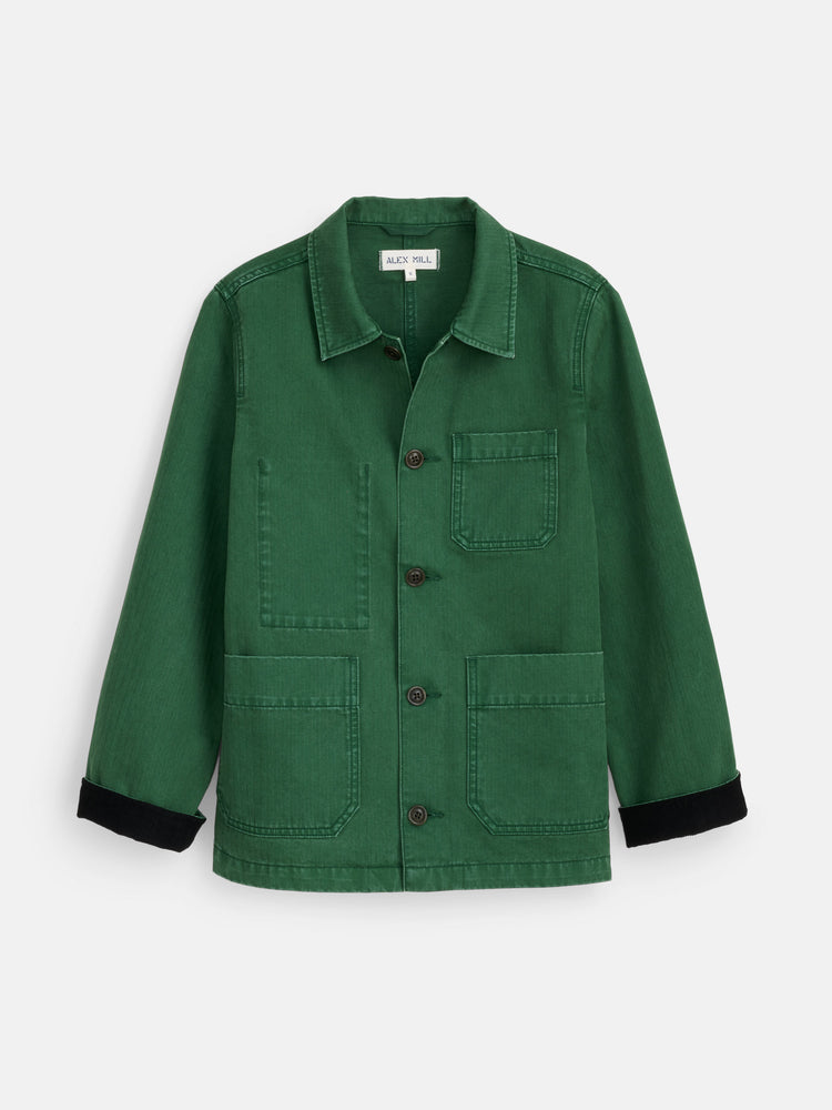 alex mill Britt Work Jacket in Herringbone Emerald