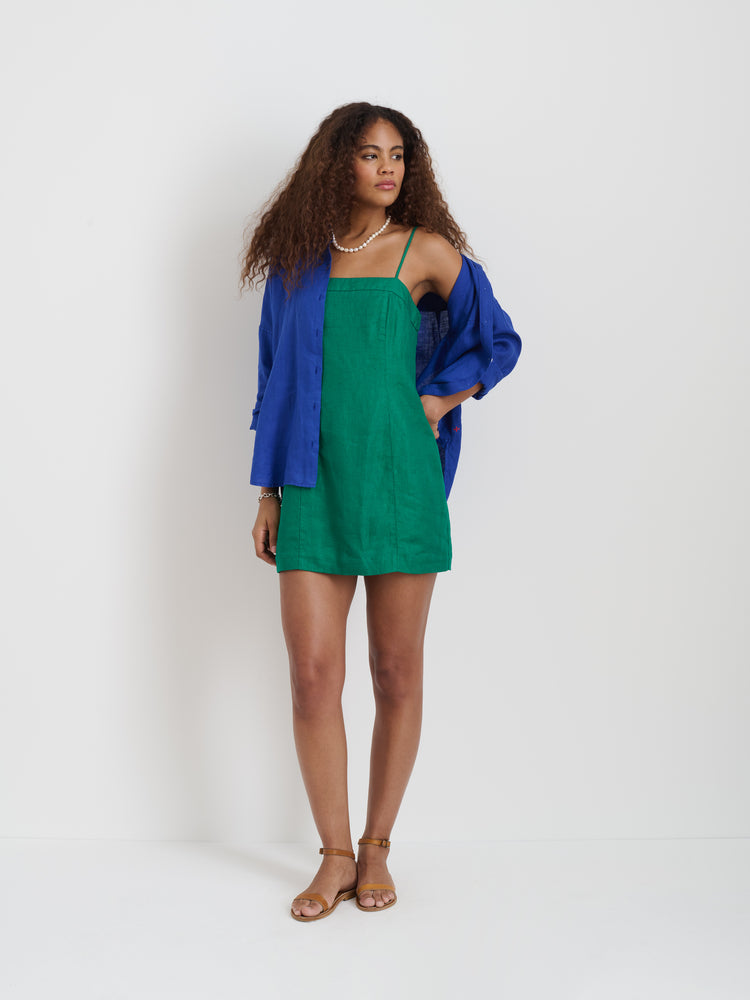 Alex Mill Chloe Dress In Linen Lush Meadow