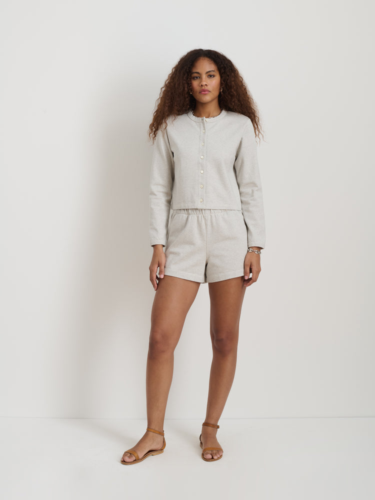 Alex Mill Coco Sport Short In Cotton Heather Grey