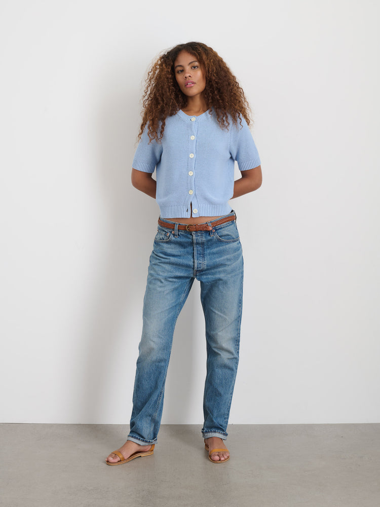 Alex Mill Elle Sweater In Cotton Linen Hydrangea