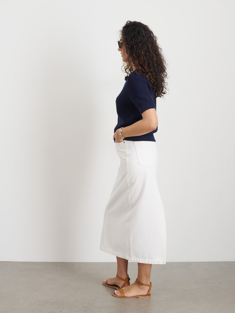 Alex Mill Elle Sweater In Cotton Linen Navy Night