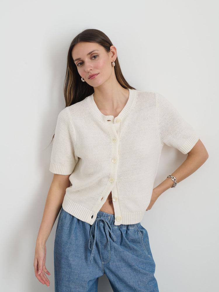 Alex Mill Elle Sweater In Cotton Linen Off White