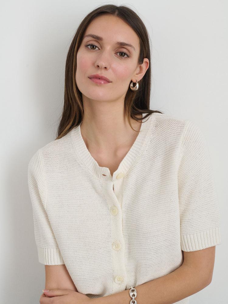 Alex Mill Elle Sweater In Cotton Linen Off White
