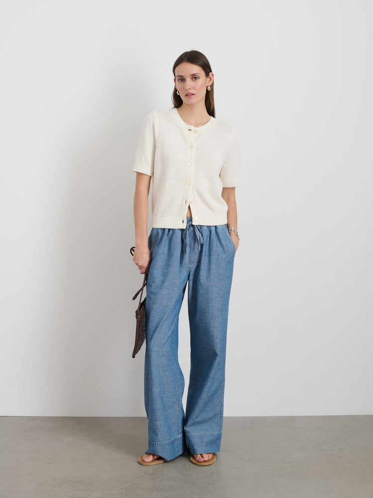 Alex Mill Elle Sweater In Cotton Linen Off White