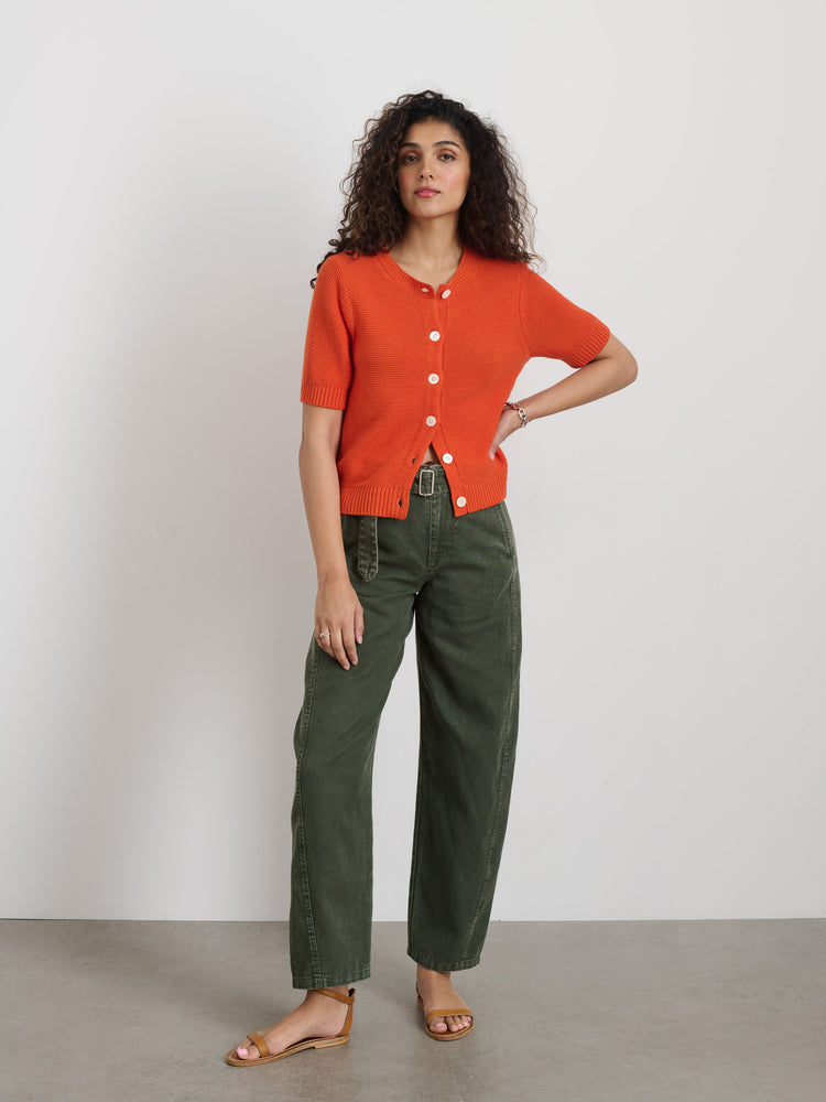 Alex Mill Elle Sweater In Cotton Linen Tangerine