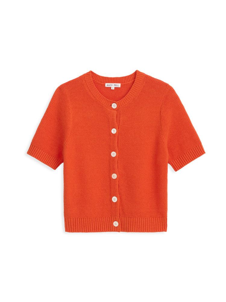alex mill Elle Sweater In Cotton Linen Tangerine