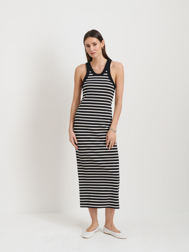 Alex Mill Everyday Rib Tank Dress Black/White