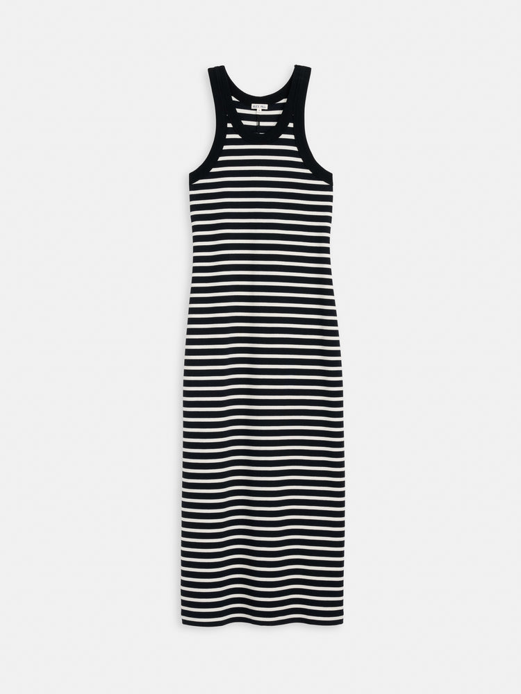 alex mill Everyday Rib Tank Dress Black/White