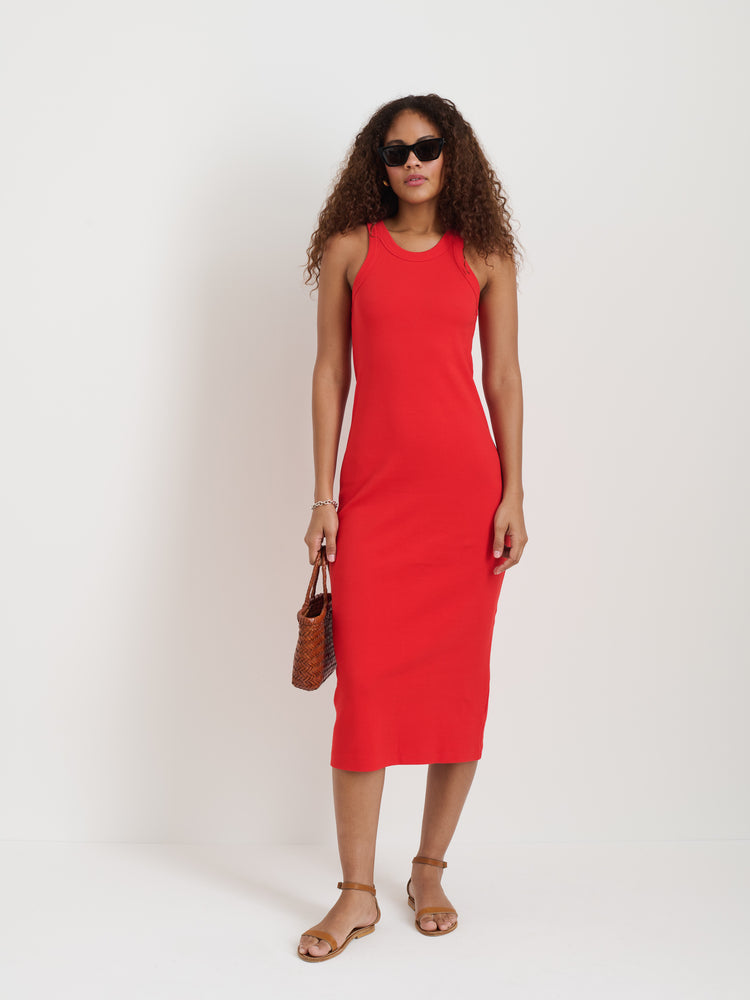 Alex Mill Everyday Rib Tank Dress Tomato