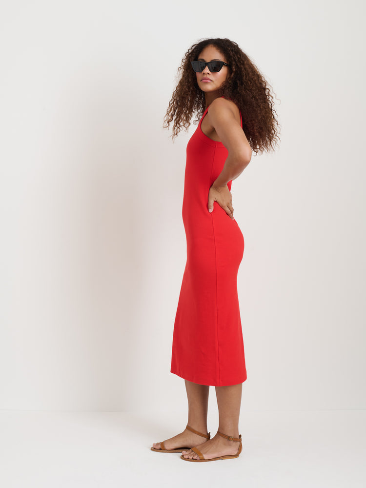 Alex Mill Everyday Rib Tank Dress Tomato