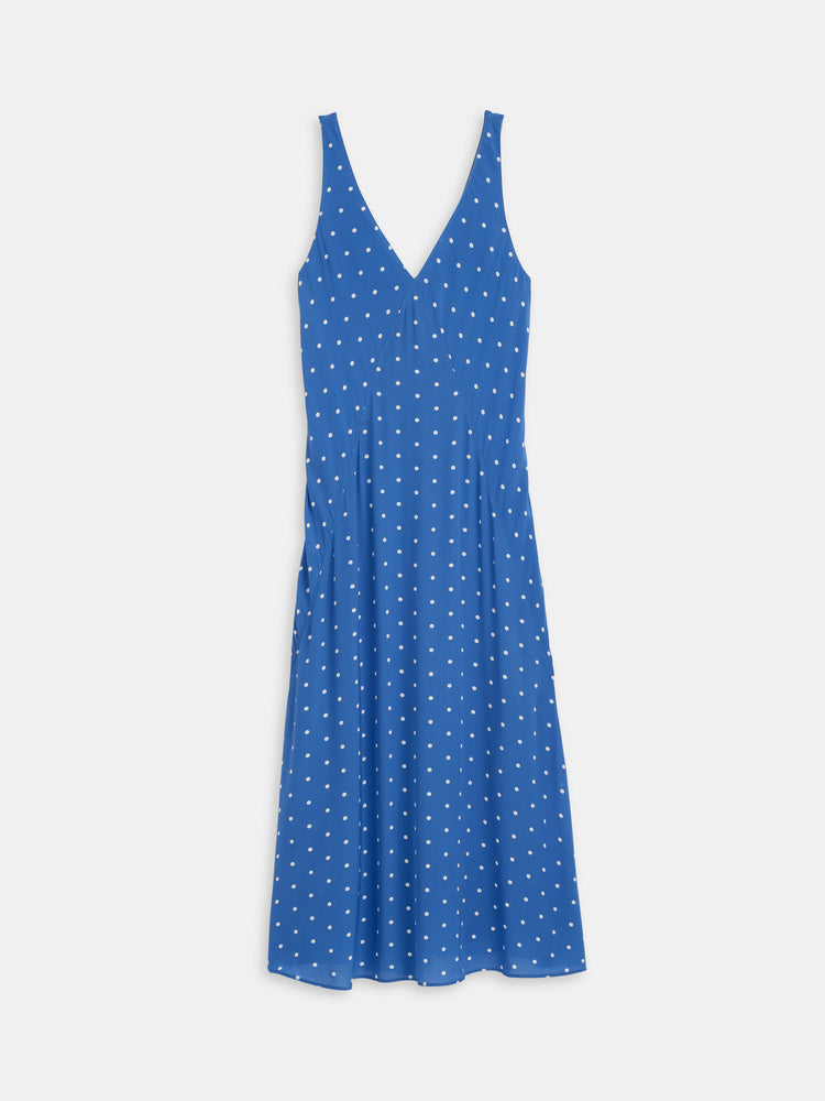 alex mill Flora Dress In Dot Blue/White