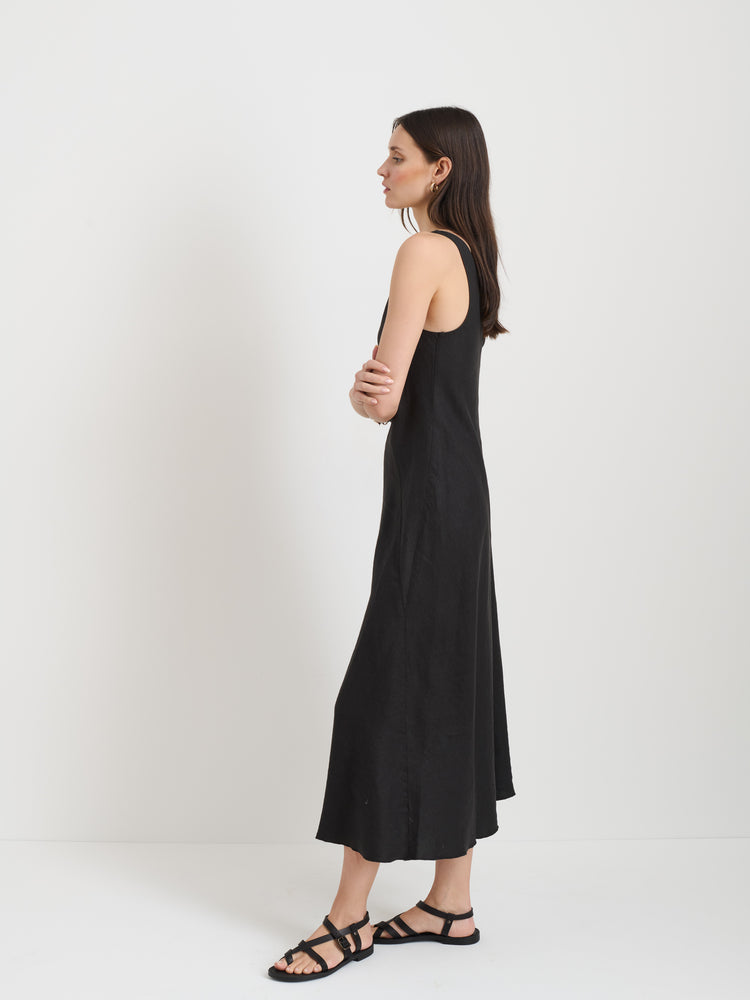 Alex Mill Flora Dress In Linen Black