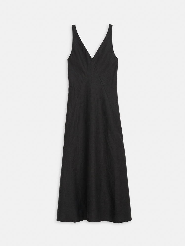 alex mill Flora Dress In Linen Black