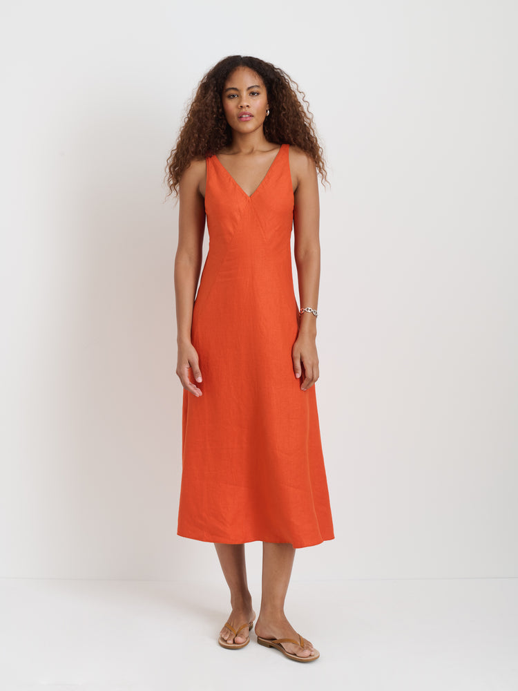 Alex Mill Flora Dress In Linen Ginger