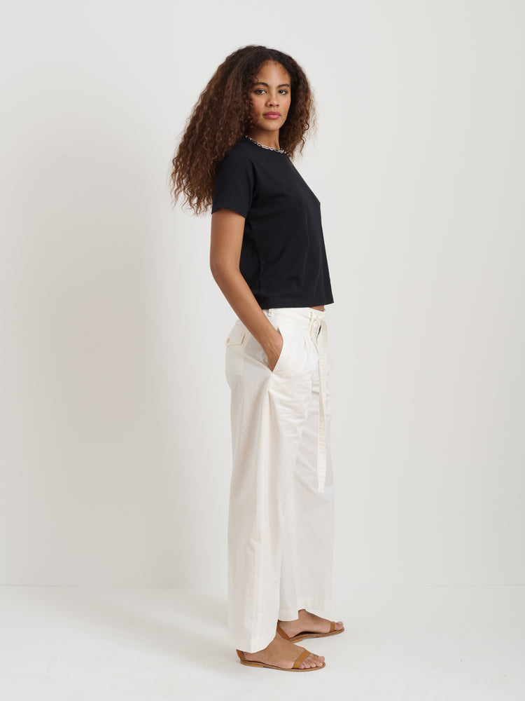 Alex Mill Garcon Tee In Linen Cotton Black