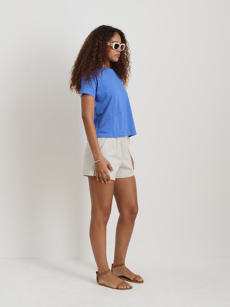 Alex Mill Garcon Tee In Linen Cotton French Blue