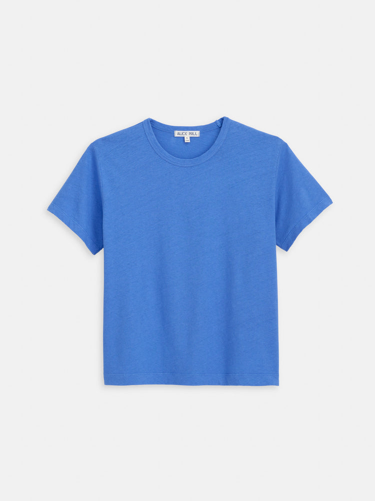 alex mill Garcon Tee In Linen Cotton French Blue