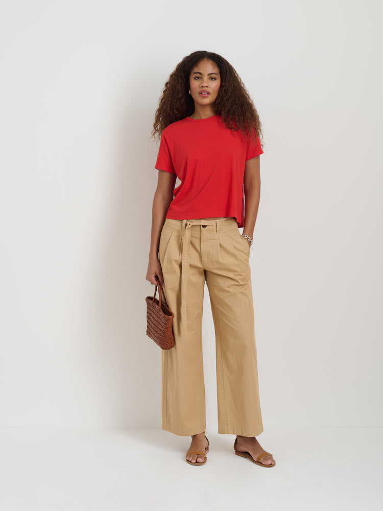 Alex Mill Garcon Tee In Linen Cotton Tomato