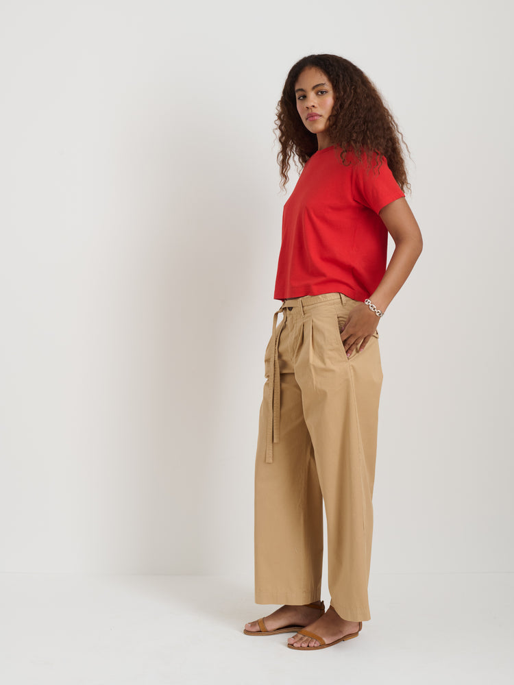 Alex Mill Garcon Tee In Linen Cotton Tomato