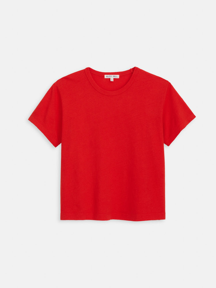 alex mill Garcon Tee In Linen Cotton Tomato