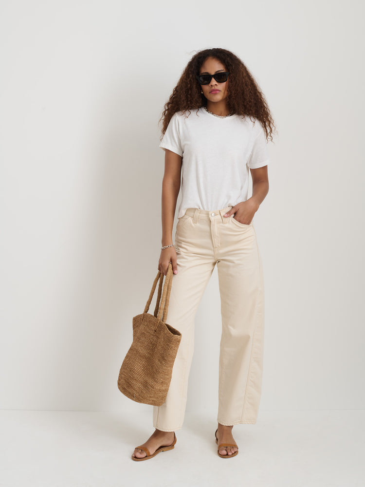 Alex Mill Garcon Tee In Linen Cotton White