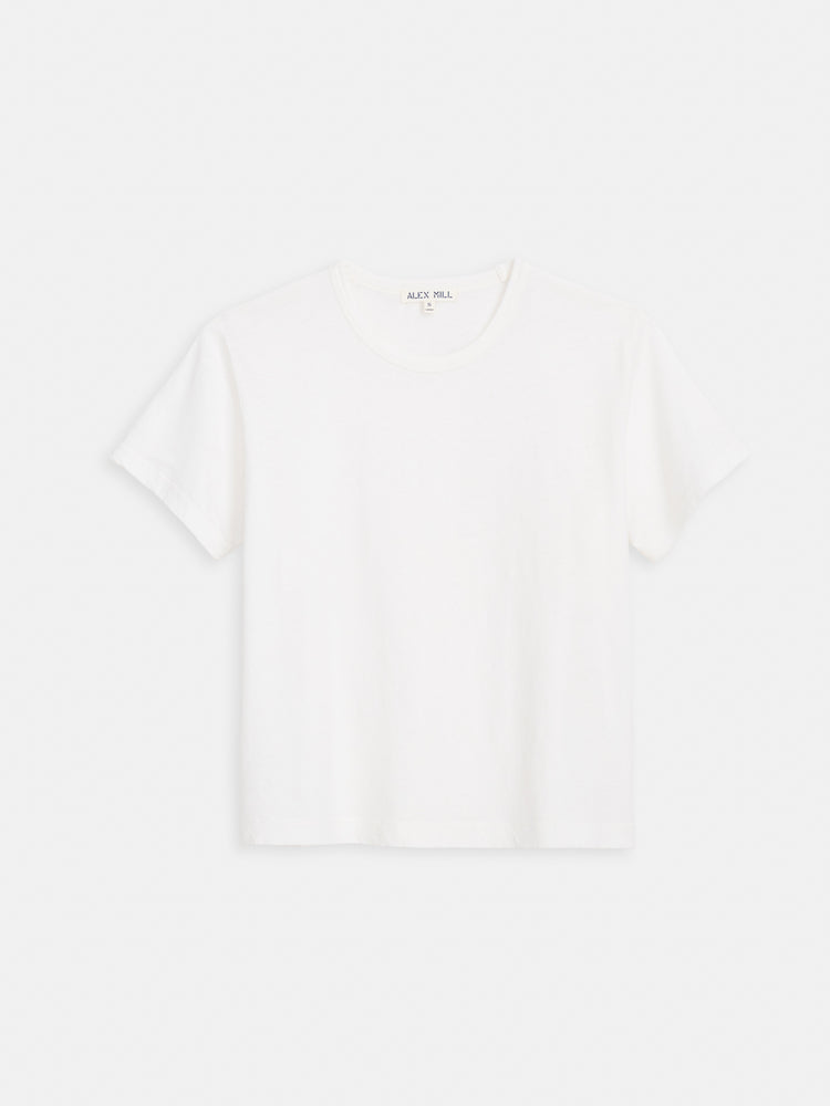 alex mill Garcon Tee In Linen Cotton White