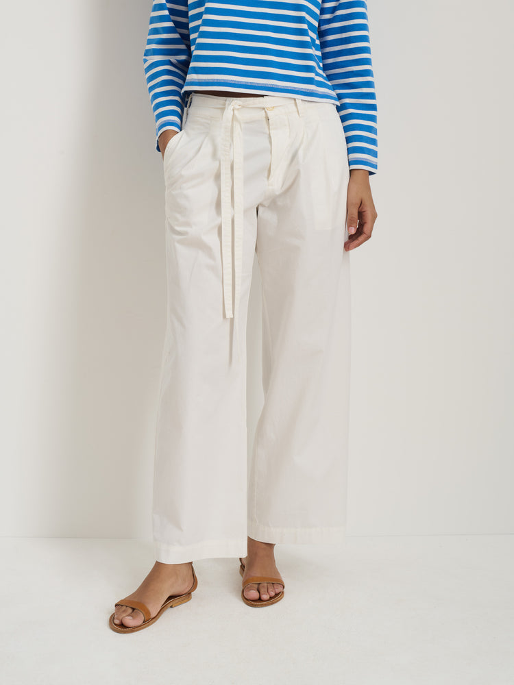 Alex Mill Ina Pleated Pant In Summer Twill White