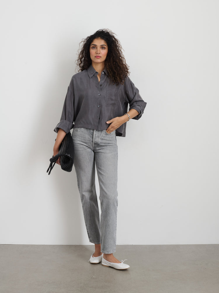 Alex Mill Jane Mid Rise Straight Jean Grey Wash