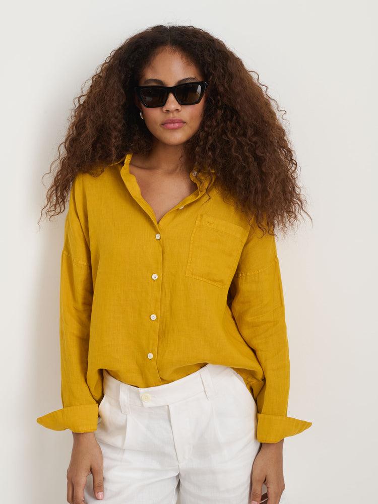 Alex Mill Jo Shirt In Linen Arrowwood