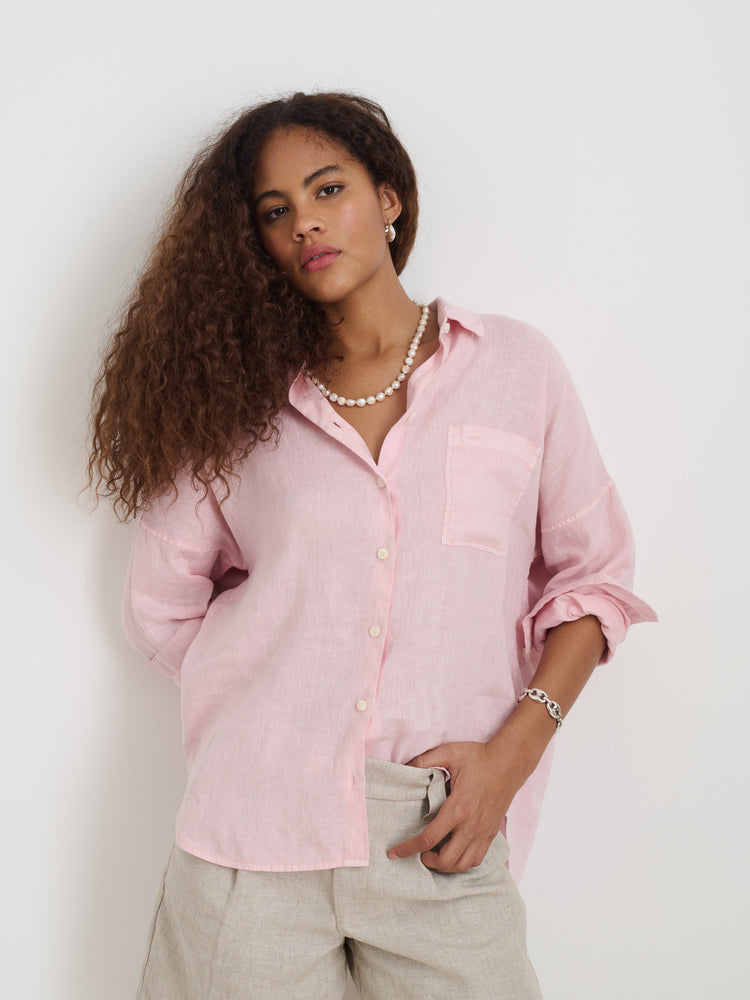 Alex Mill Jo Shirt In Linen Mary's Rose